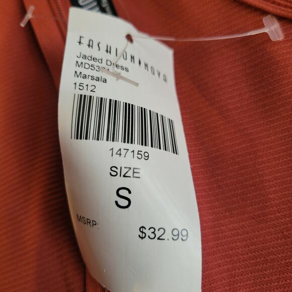 Fashion nova jadded dress marsala (burnt orange) size small - Picture 6 of 8
